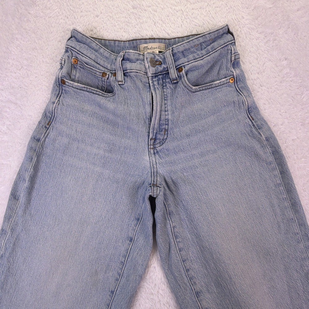 Madewell Jeans Womens 25 Blue The Perfect Vintage Wide Leg Crop Raw‎ Hem (25x25) - Picture 2 of 5